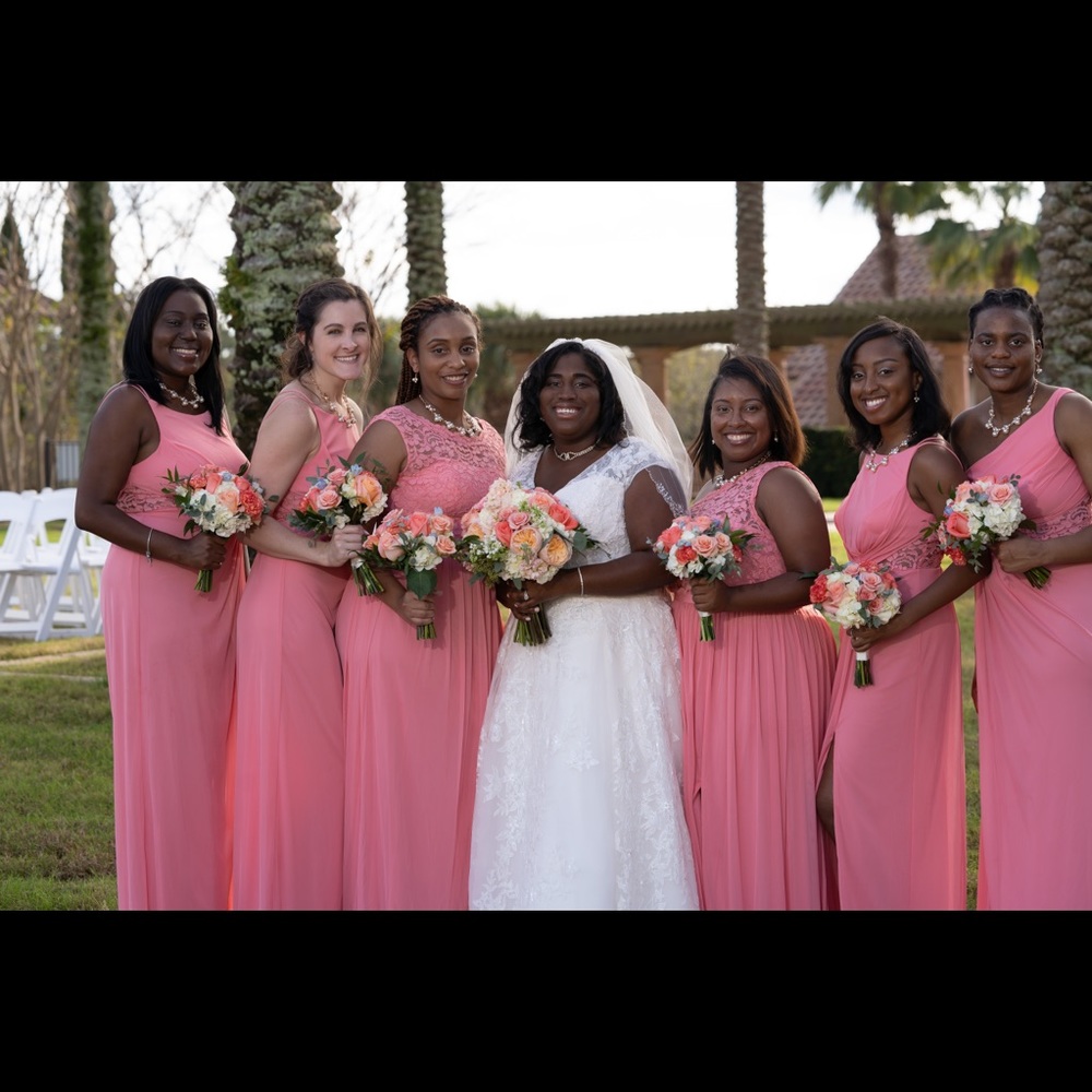 David’s bridal bridesmaids dress.